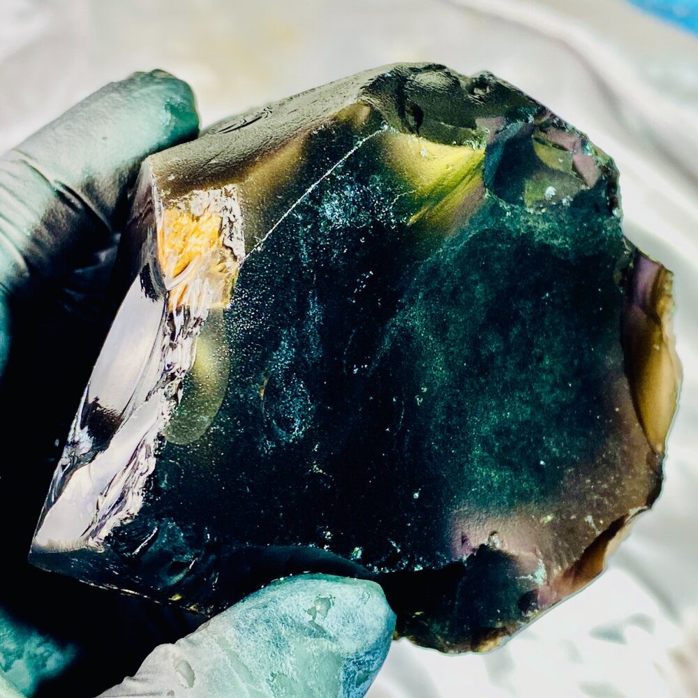 Rainbow Obsidian Rough Raw Lapidary Glass Butte Oregon Rare Purple Green 1+ lbs - Picture 6 of 12